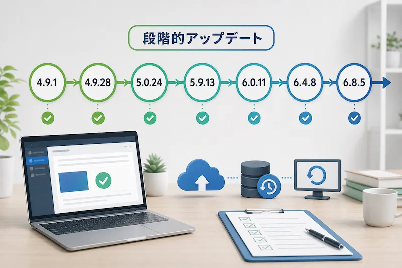 ワードプレスの段階的アップデート